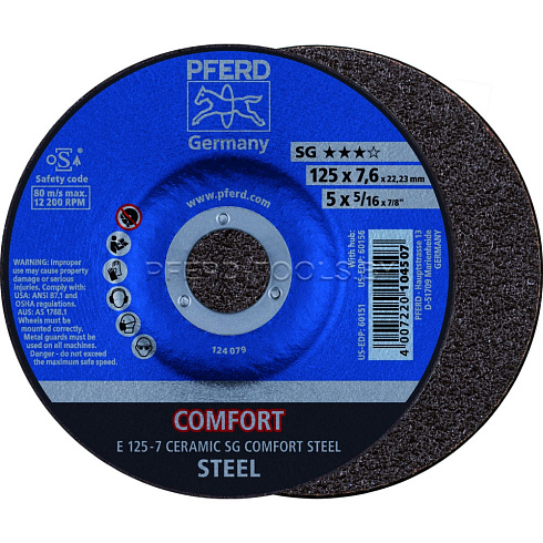 Купить в Минске Круг шлифовальный PFERD CERAMIC SG COMFORT STEEL 115/125 ★★★☆