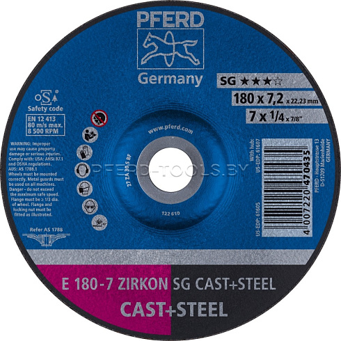 Купить в Минске Круг шлифовальный PFERD ZIRKON SG CAST ★★★☆ 180/230