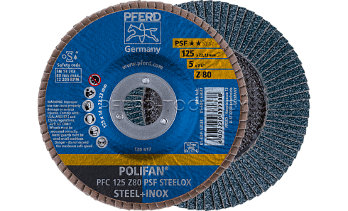 Купить в Минске Круг шлифовальный лепестковый PFERD Z PSF STEELOX ★★☆☆ 100-115/125/150-180