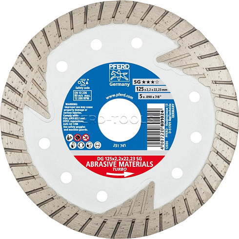Купить в Минске Алмазный отрезной круг PFERD DG SG 115/125/178/230
