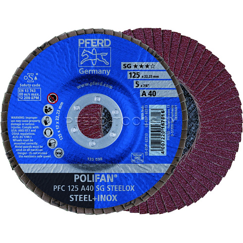 Купить в Минске Круг шлифовальный лепестковый PFERD A SG STEELOX ★★★☆ 100-115/125/180