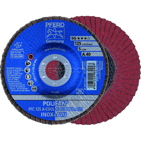 Купить в Минске Круг шлифовальный лепестковый PFERD A-COOL SG INOX + ALU ★★★☆ 100-115/125/180