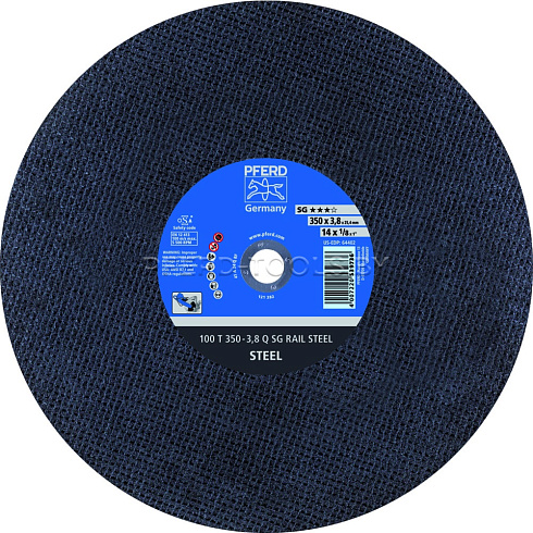 Купить в Минске Круг отрезной PFERD 100 T 350-3,8 Q SG RAIL STEEL/25.4 ★★★ 300/350/400