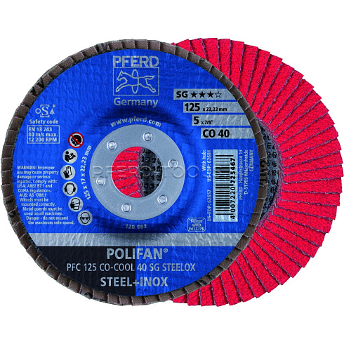 Купить в Минске Круг шлифовальный лепестковый PFERD CO-COOL SG STEELOX ★★★☆ 115/125/180