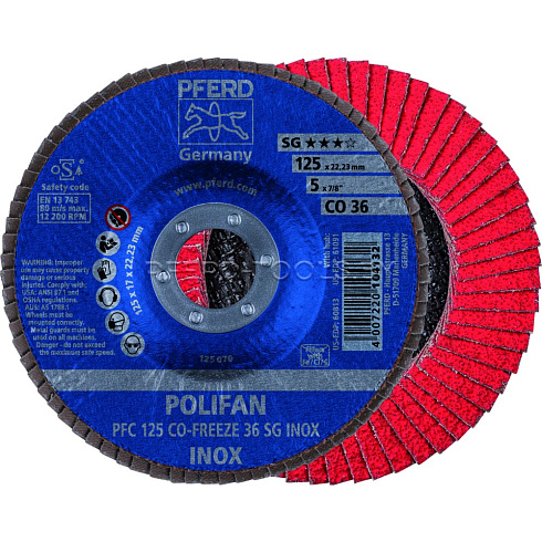 Купить в Минске Круг шлифовальный лепестковый PFERD CO-FREEZE SG INOX ★★★☆ 115/125/180